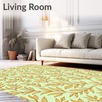 Golden Leaf Branch Pattern Rug