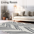 Abstract Diagonal Stripe Zigzag Pattern Rug