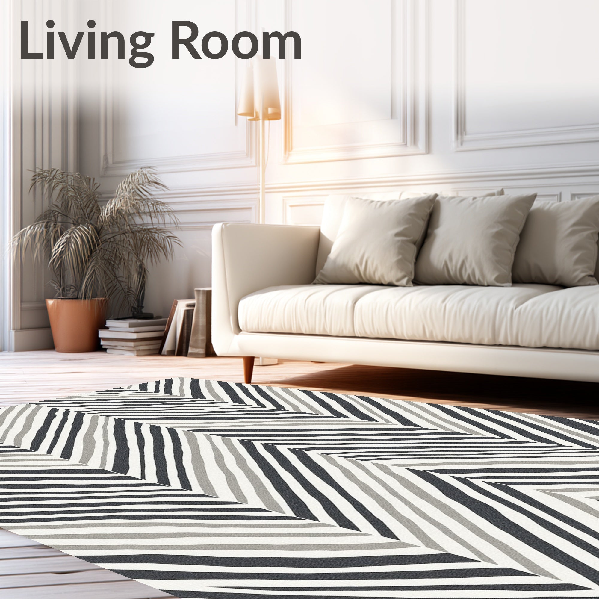 Abstract Diagonal Stripe Zigzag Pattern Rug
