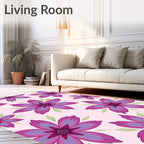 Floral Pop Art Inspired Pink Rug