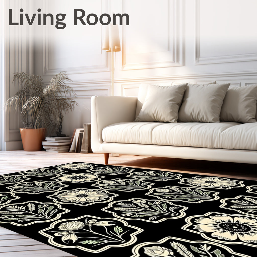 Classic Floral Emblem Pattern Rug