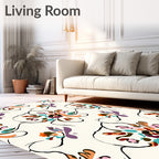 Whimsical Floral Vine Print Rug