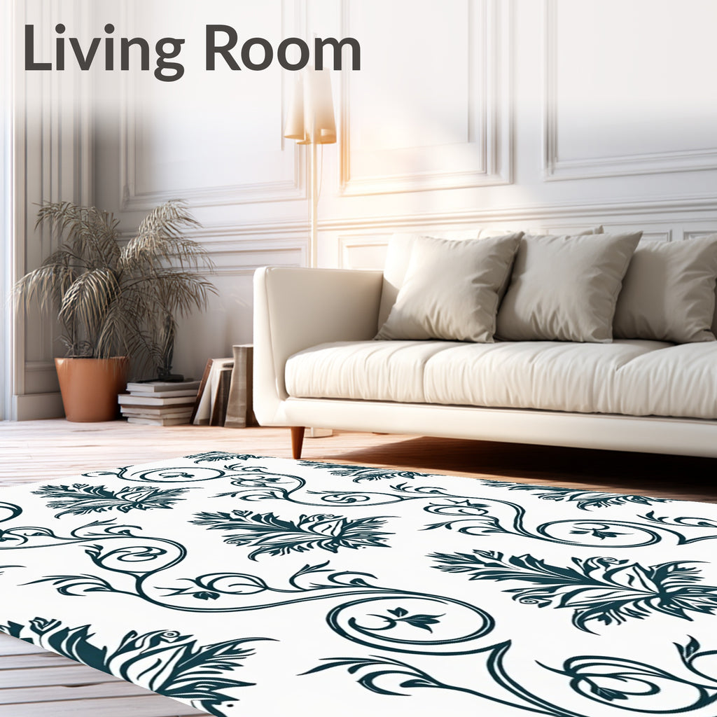 Classic Floral Swirl Pattern Design Rug