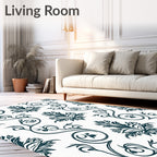 Classic Floral Swirl Pattern Design Rug