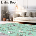 Botanical Sketch Floral Pattern Rug
