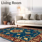 Ornate Floral Sunburst Pattern Design Rug