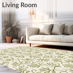 Green Leaf Vines Pattern Rug