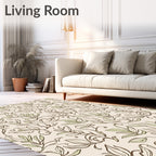 Botanical Vine Sketch Pattern Rug