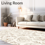 Delicate Floral Line Art Design Rug