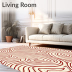 Abstract Red Contour Organic Pattern Rug