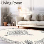 Intricate Floral Mandala Design Rug