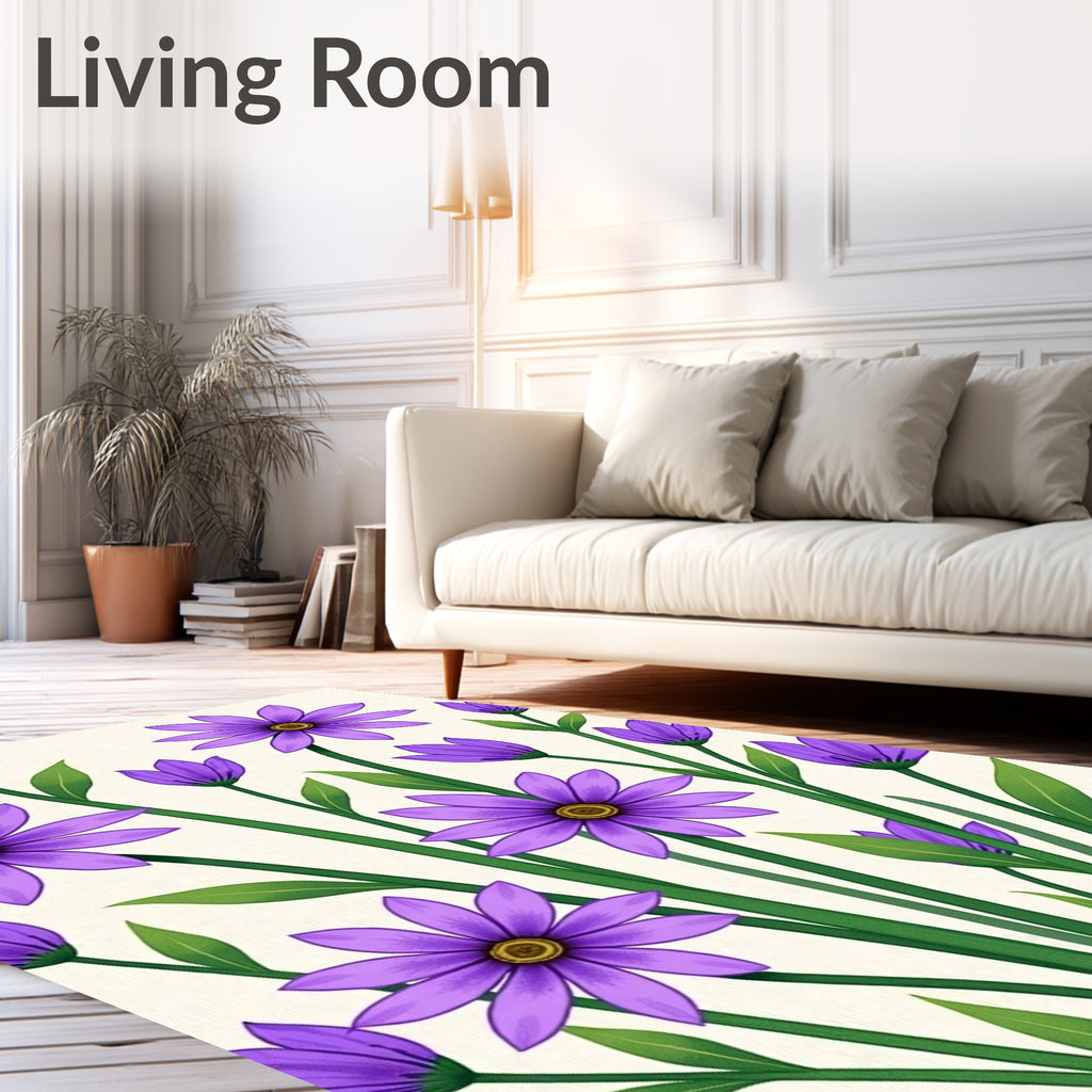 Purple Daisy floral design Rug