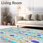 Abstract Figures And Floral Symmetry Rug