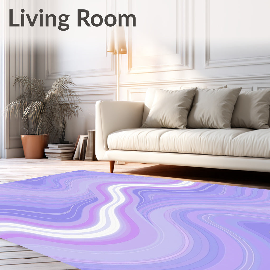 Flowing Pastel Waves Design Rug