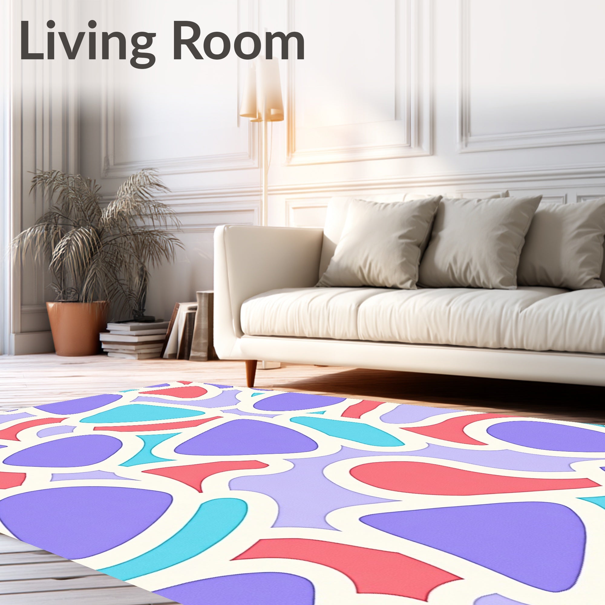 Abstract Pastel Blob Pattern Rug