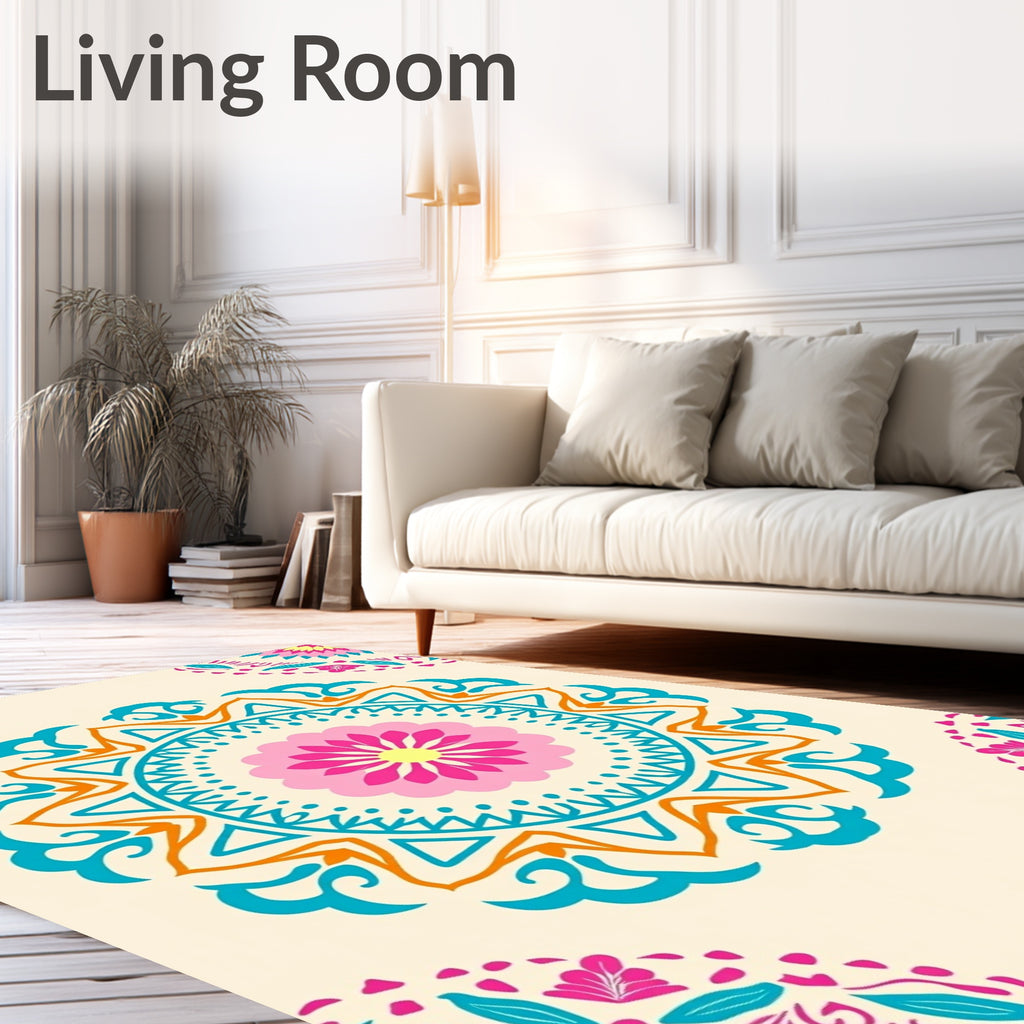 Mandala Floral Bright Pattern Design Rug