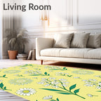 Whimsical Daisy Garden Pattern Rug