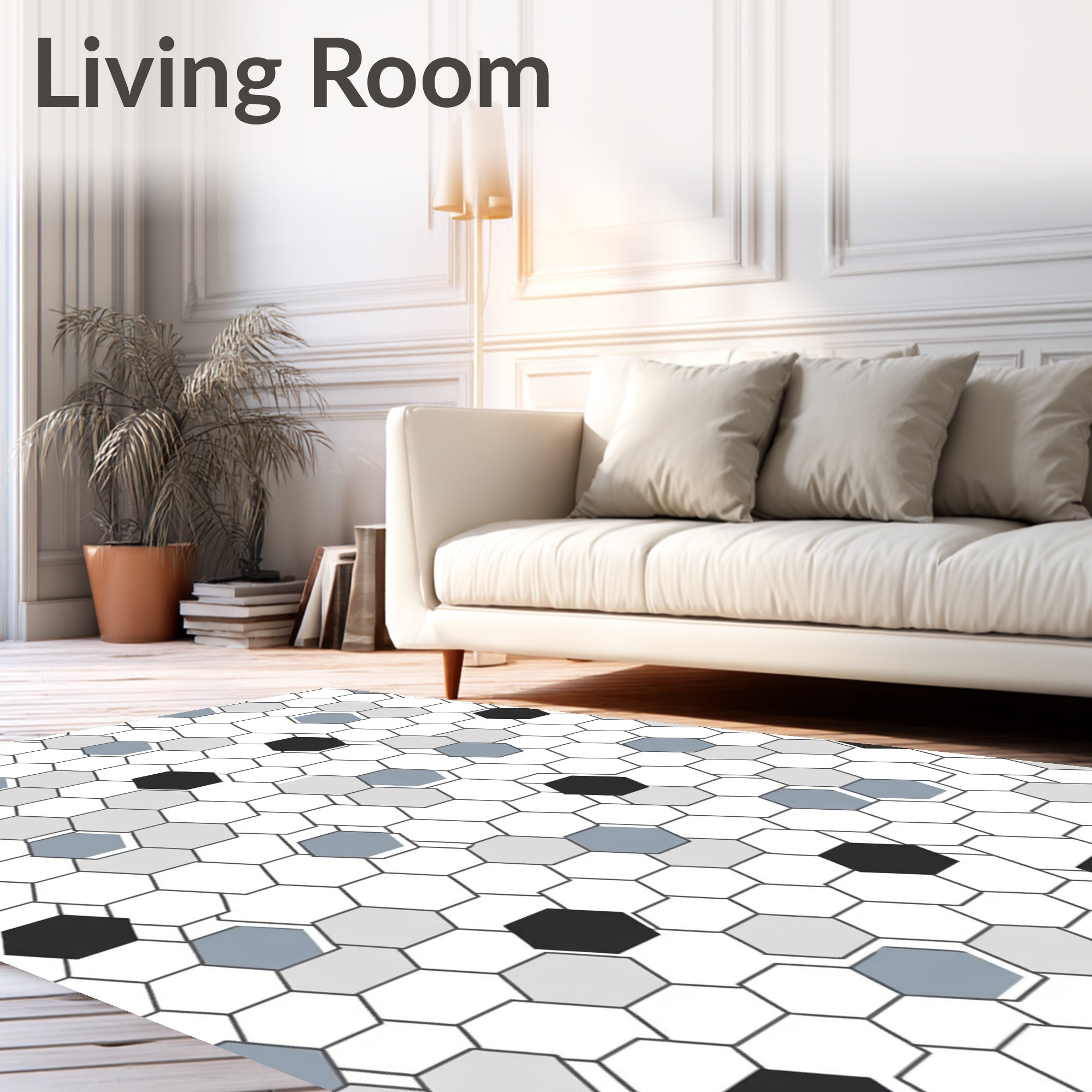 Geometric Hexagon Pattern Rug