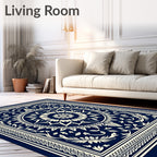 Intricate Floral Mandala Pattern Rug