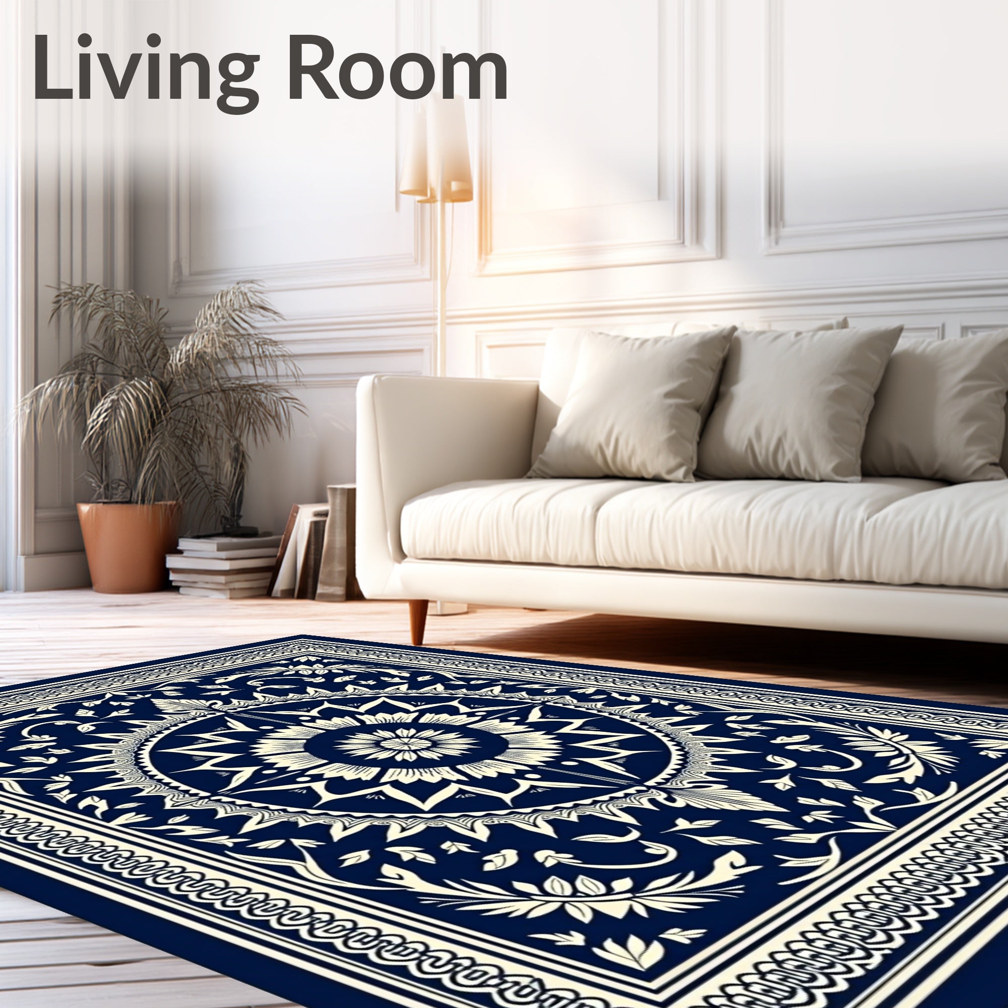 Intricate Floral Mandala Pattern Rug