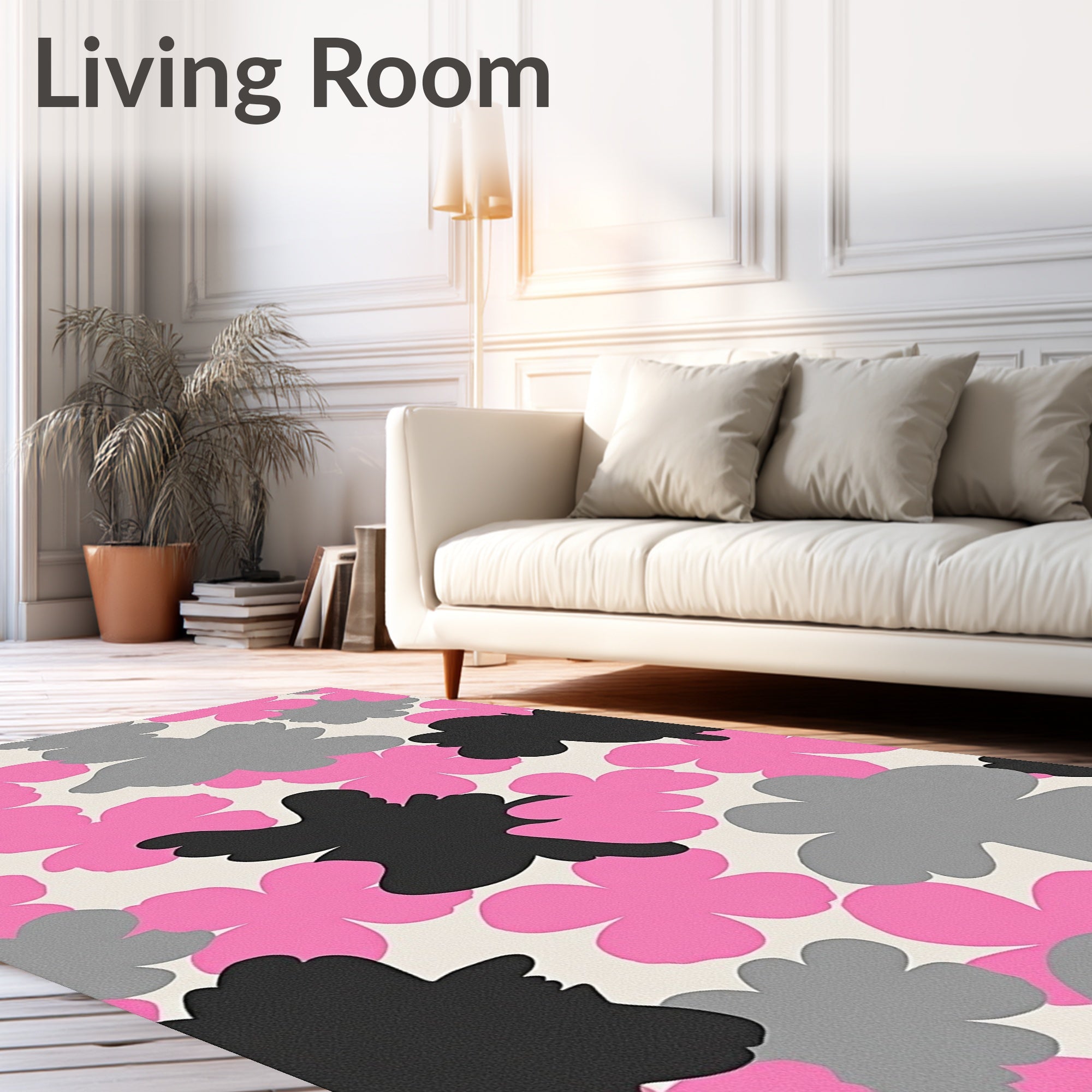 Abstract Floral Pattern Rug