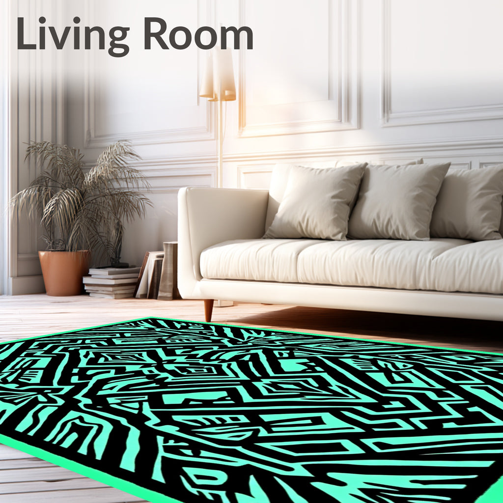 Bold Geometric Tribal Pattern Rug