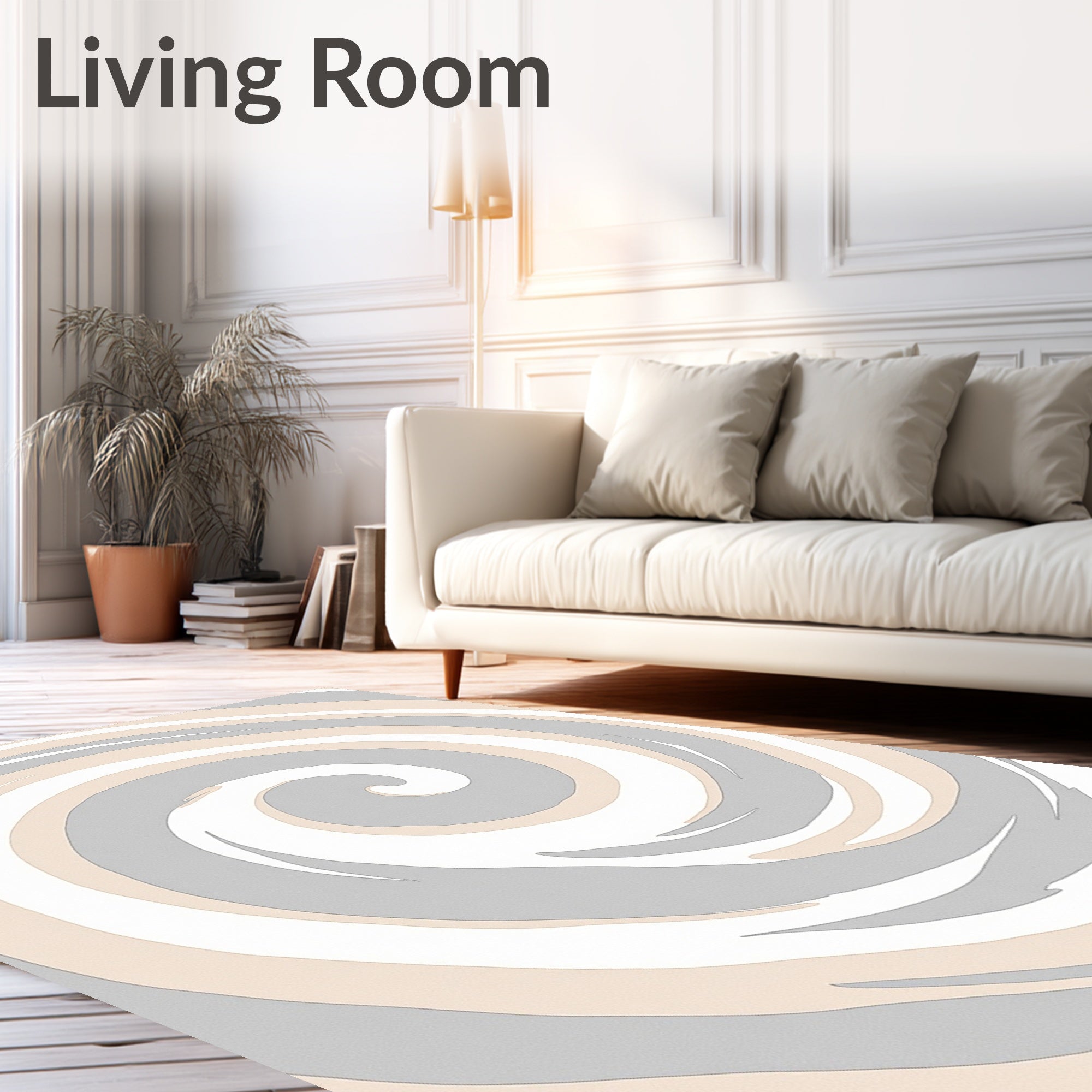 Swirling Abstract Neutral Tones Rug