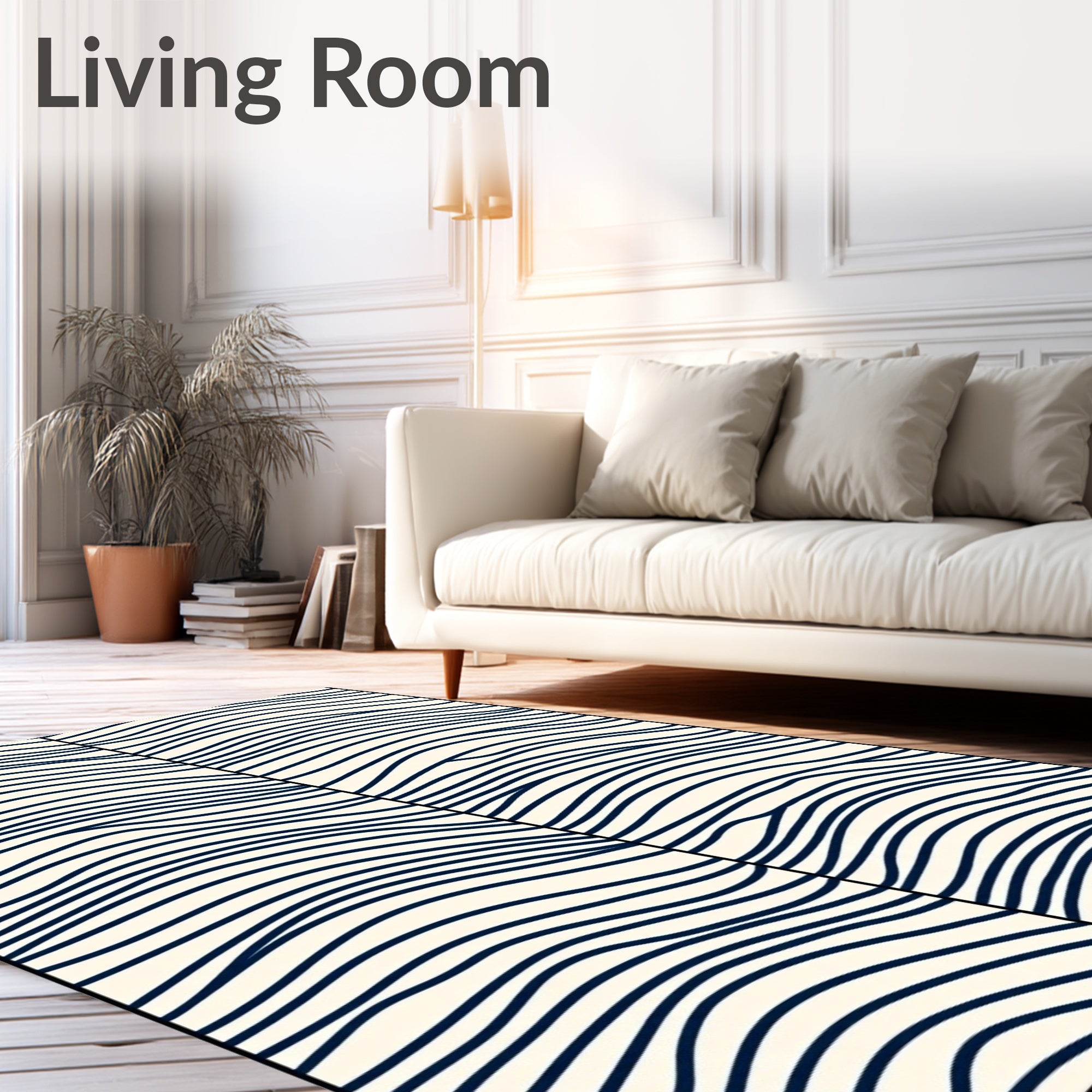 Minimalist Curved Line Pattern Rug
