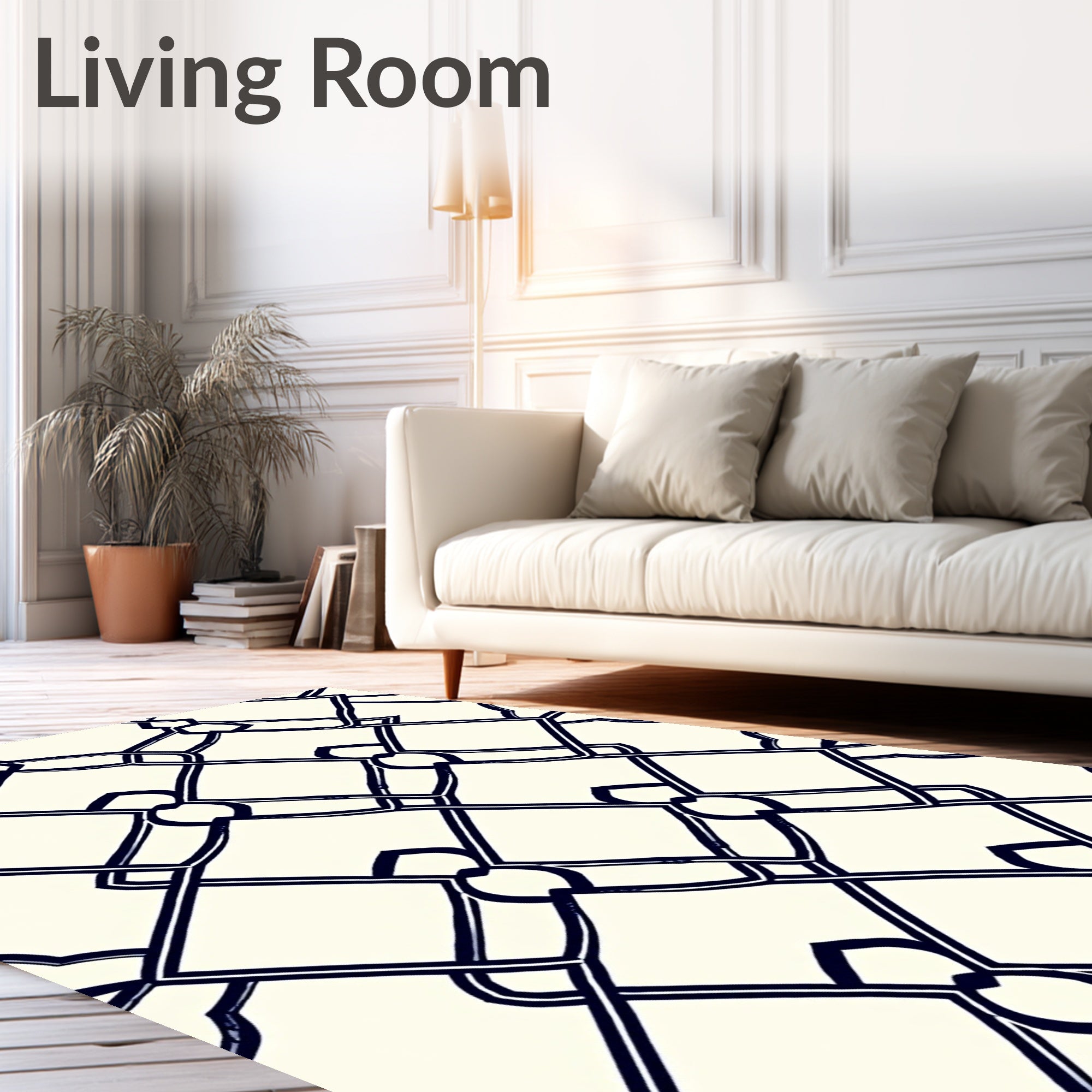 Classic Chain Link Overlay Design Rug