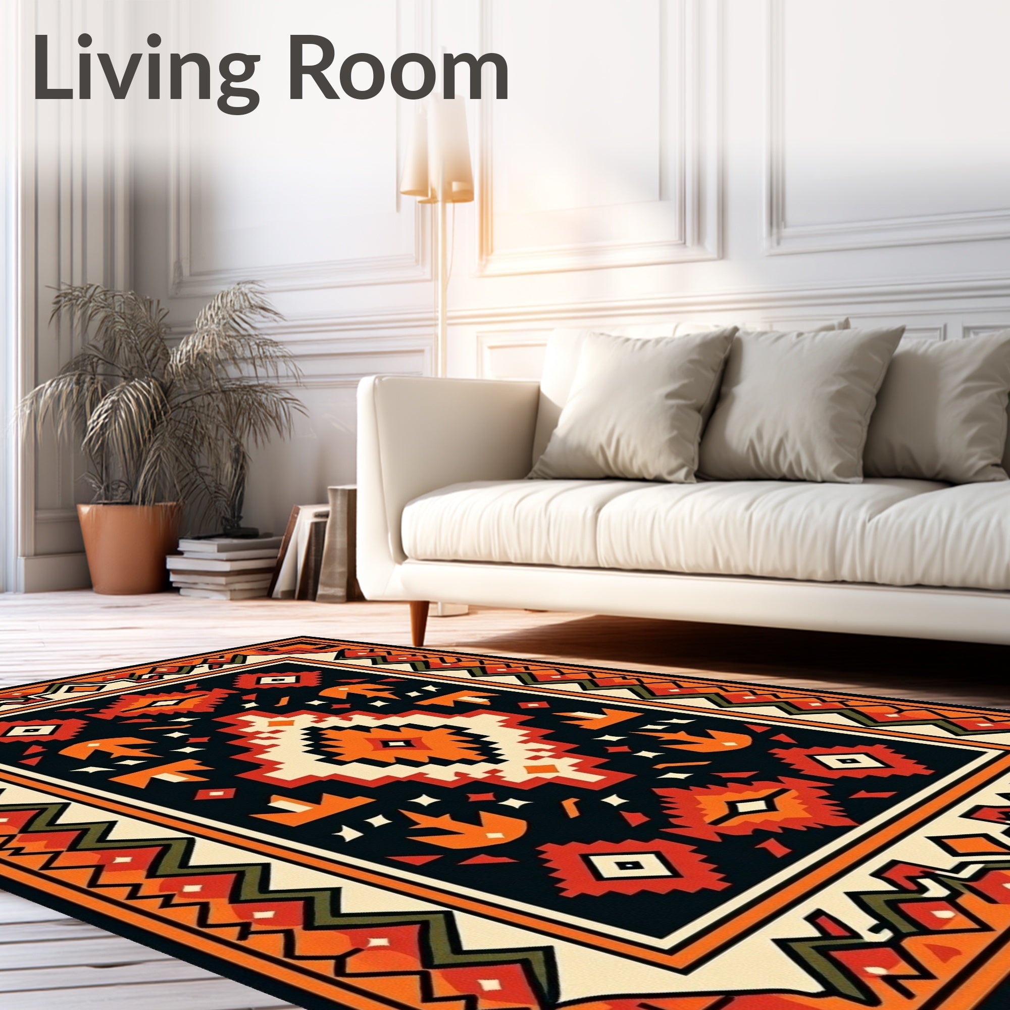 Bold Tribal Geometric Pattern Rug