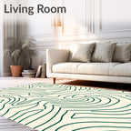 Swirling Contour Green Beige Rug