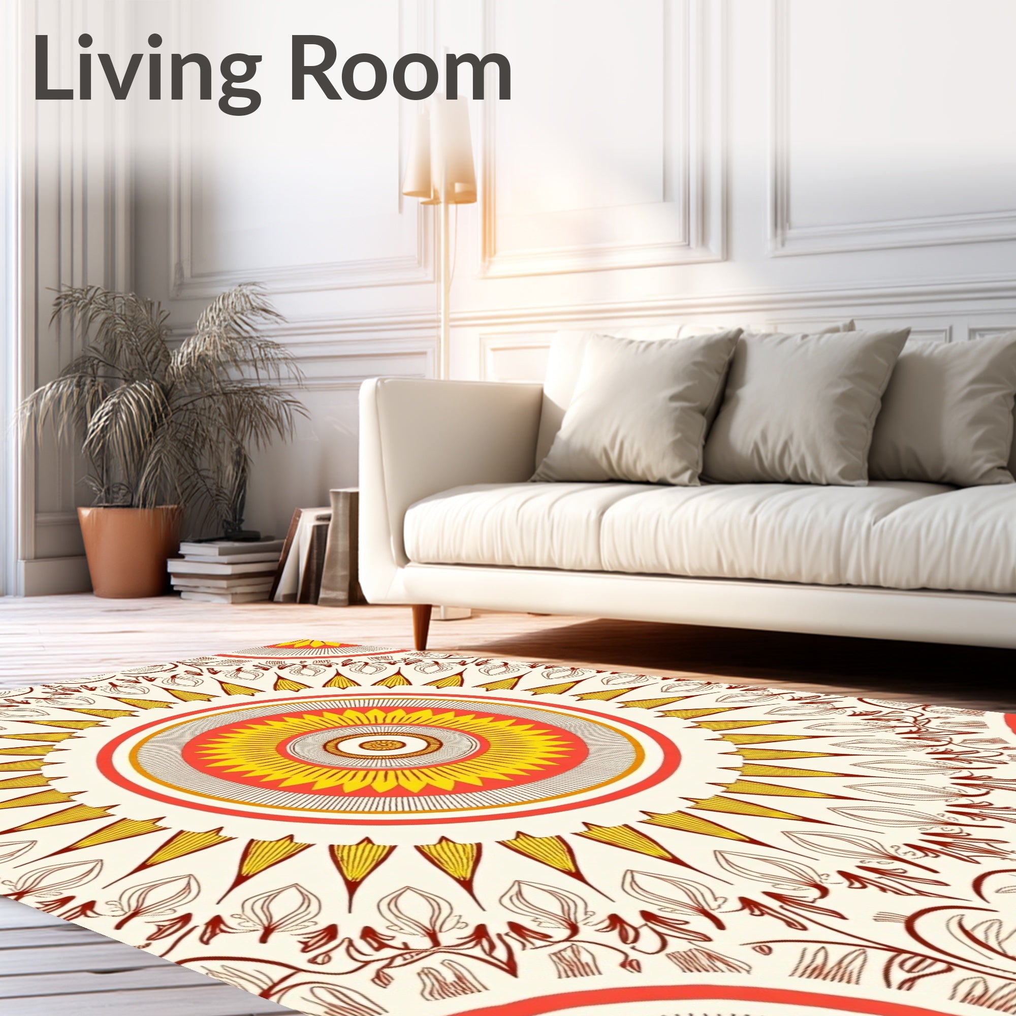 Sunburst Mandala Floral Pattern Rug