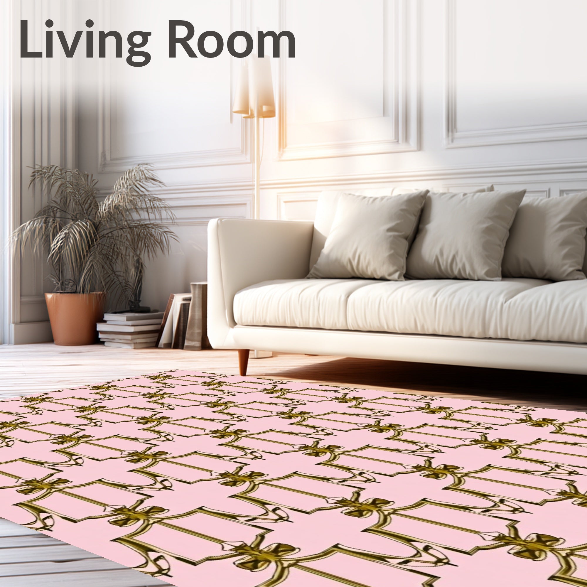 Ornate Gold Shield Pattern Rug