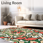 Floral Symmetry With Green Accents Rug