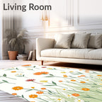 Whimsical Floral Meadow Pattern Rug