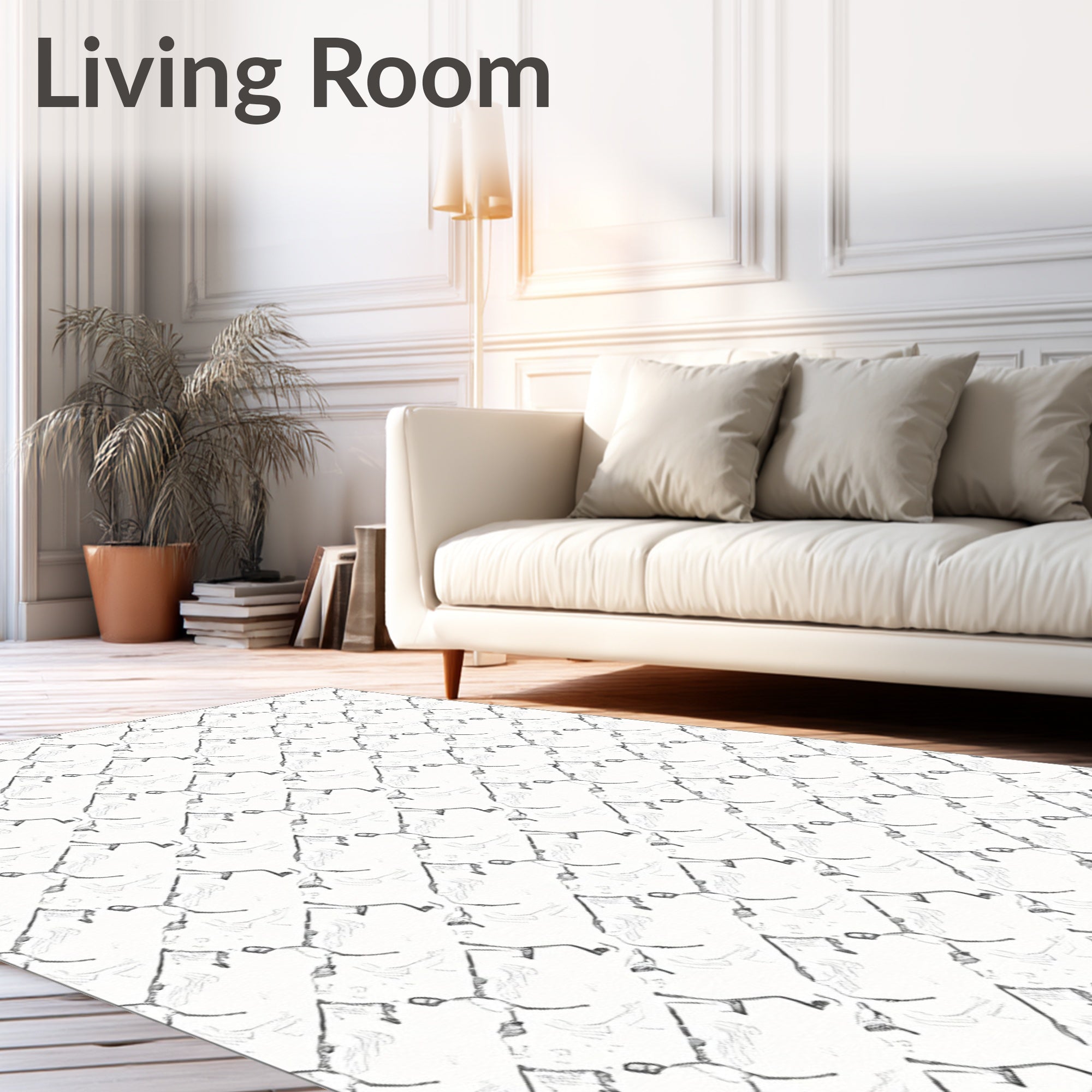 Abstract Chain Link Pattern Rug