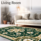 Vintage Botanical Floral Garden Rug