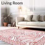Red Wood Grain Pattern Rug