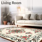 Floral Medallion With Decorative Border Rug