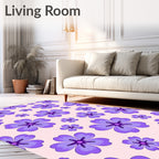 Purple Floral Pattern Rug