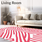 Bold Pink 2 Tone Geometric Design Rug