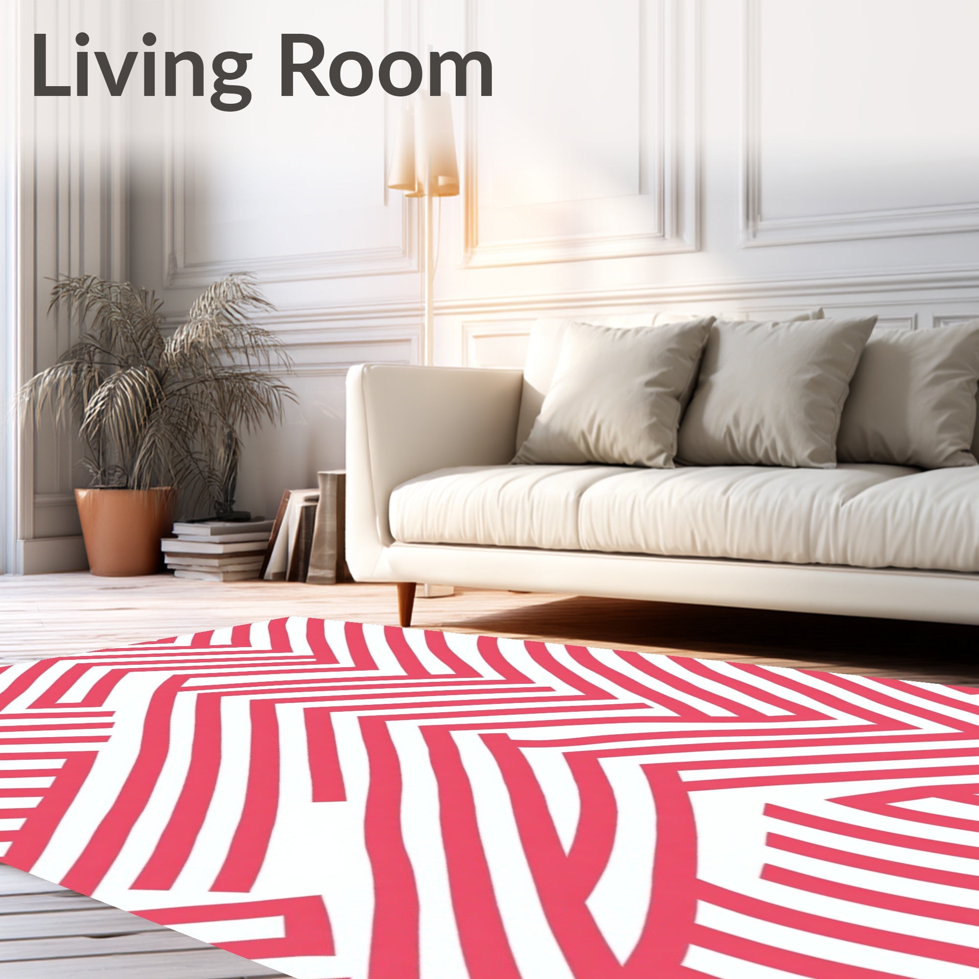 Bold Pink 2 Tone Geometric Design Rug