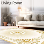 Ornate Sunburst Geometric Frame Rug