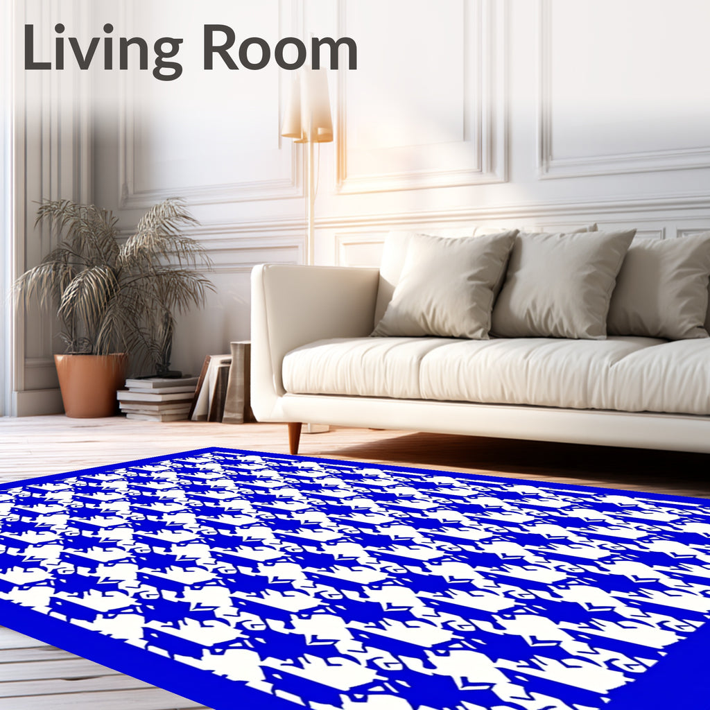 Classic Houndstooth Pattern Design Rug