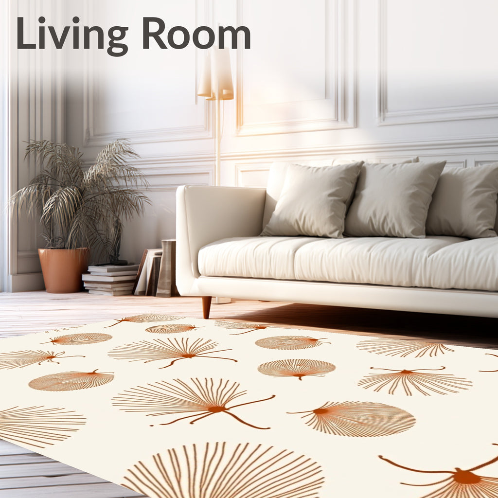 Minimalist Shell Fan Art Rug