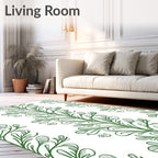 Green Floral Vine Pattern Rug