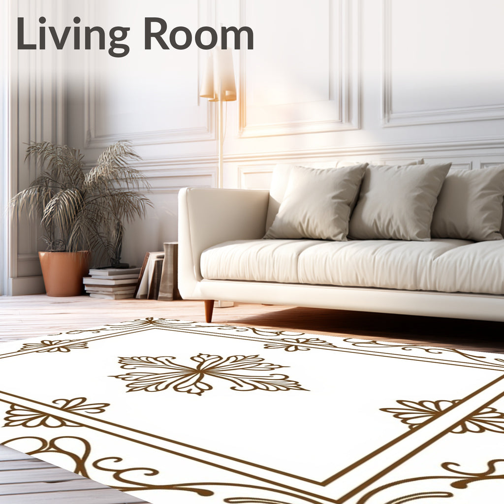 Ornate Floral Vine Pattern Rug