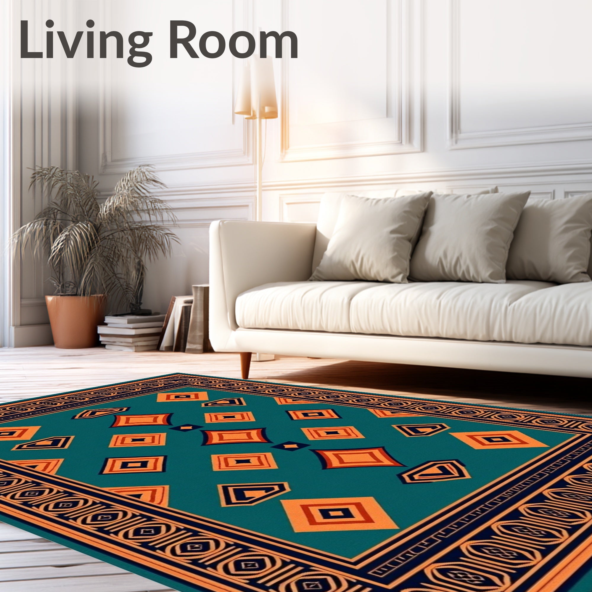 Geometric Diamond Pattern Regal Rug
