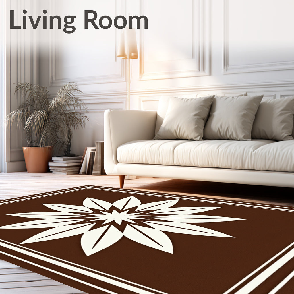 Geometric Floral Starburst Pattern Rug