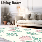 Pink Floral Botanical Pattern Design Rug